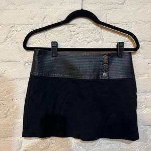 Guess Black Mini Skirt with Faux Leather